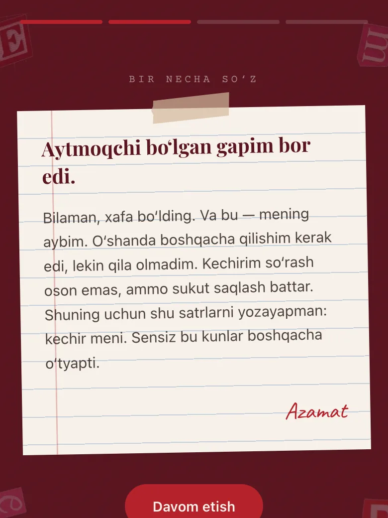 Kechirim namunasi